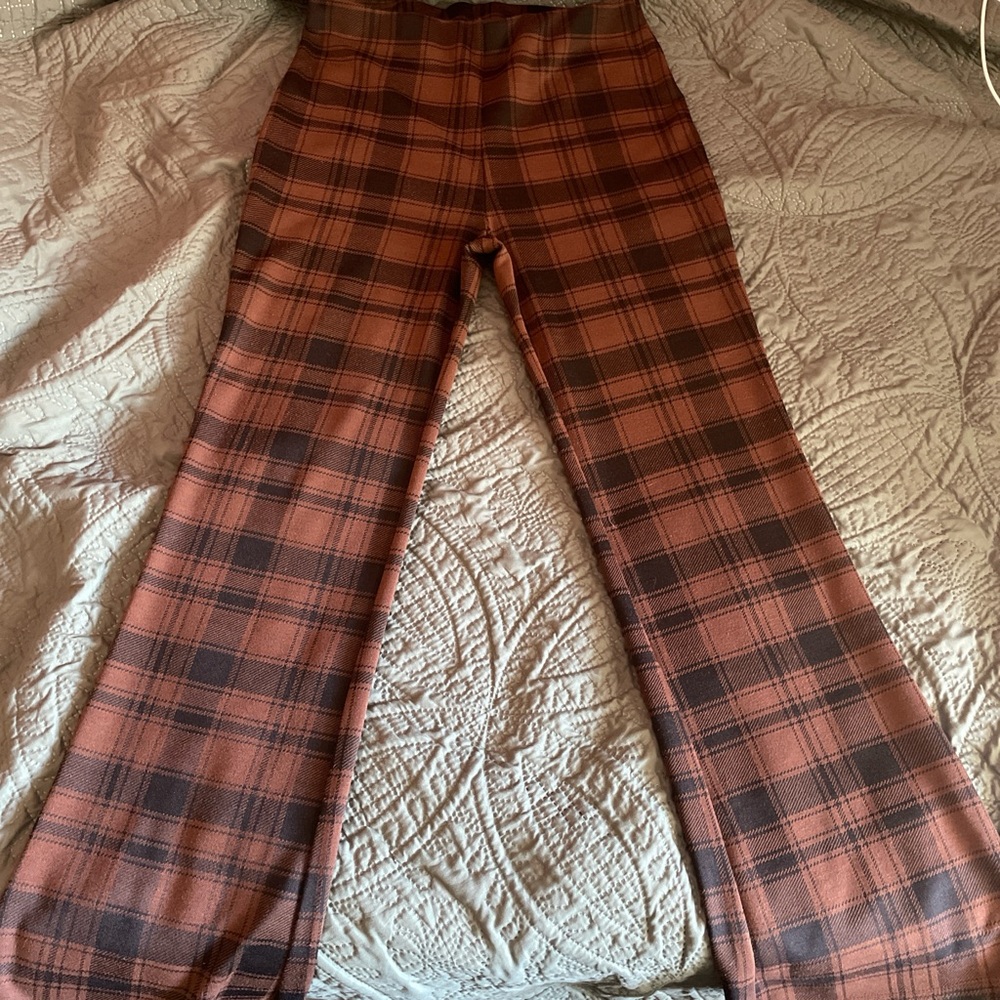 Plaid Women's Pants in Red and Black